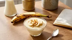 Dessert av övermogna bananer som ser lyxig ut och är klar på ett ögonblick